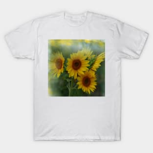 Be Radiant - Sunflowers Blooming  - Yellow Summer Botanical Flowers T-Shirt